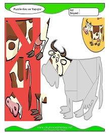 Puzzle Kes Yapıştır Çalışma Sayfaları